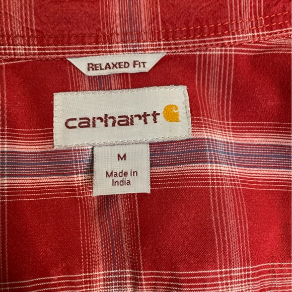 Carhartt Mens Red Plaid Medium - Picture 4 of 5